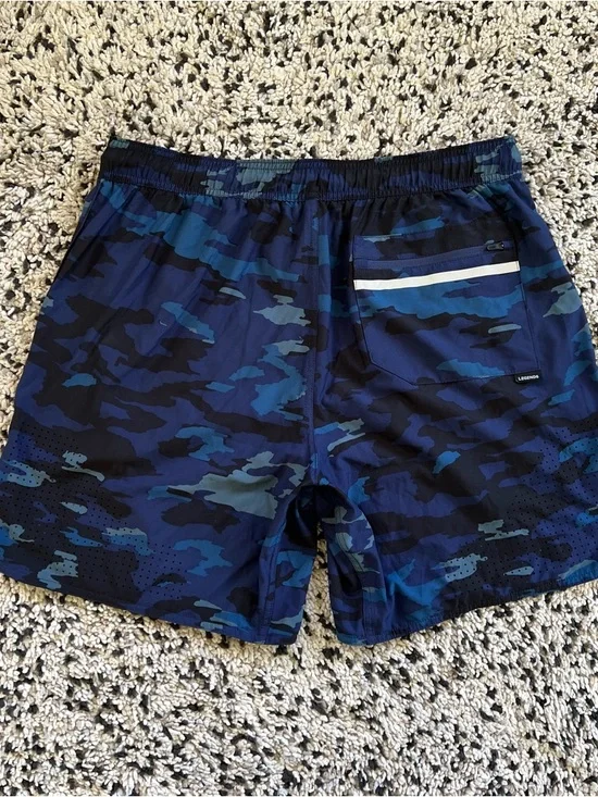 Legends Luka Shorts Blue Camo Unlined Drawstring Stretch Gym Athletic Men’s XL - Picture 16 of 16
